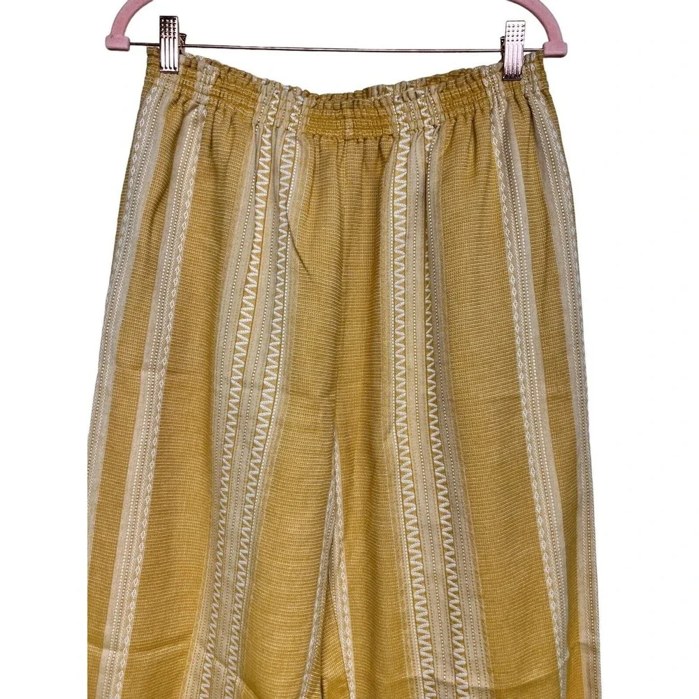 Tory‎ Burch Elastic Waist Casual Pants Orange/Ivory Women’s Size 12